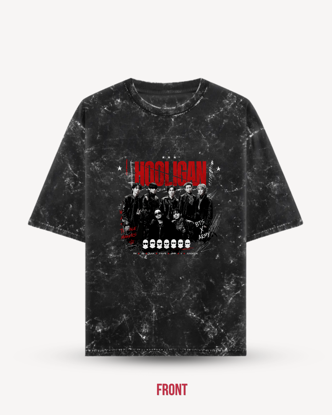 Hooligan Acid Wash Oversized Tee | BTS Inspired Merch