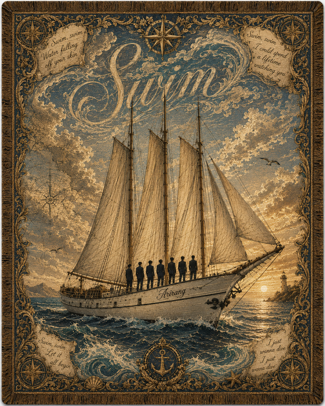 Swim Ship Wall Tapestry | BTS Inspired ARMY Decor